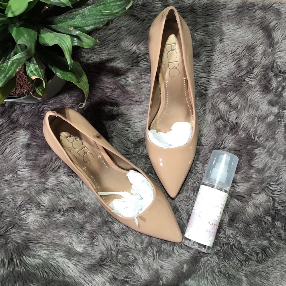 BCBG nurse patent heels